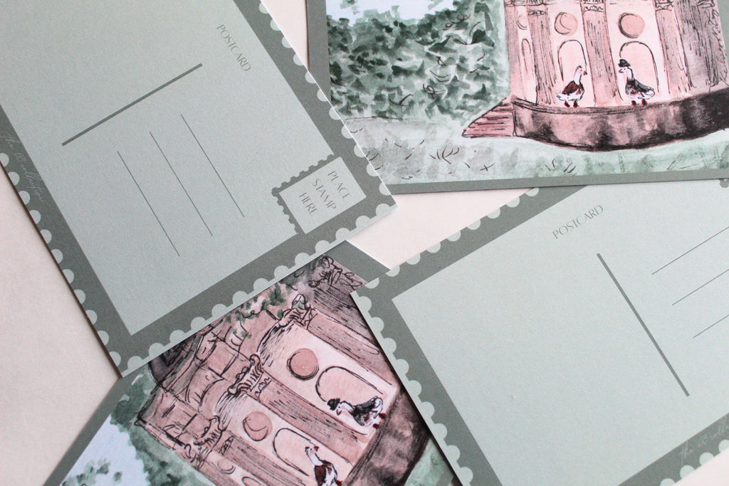 Collage of the "Most Ardently, Ducks" Postcard.